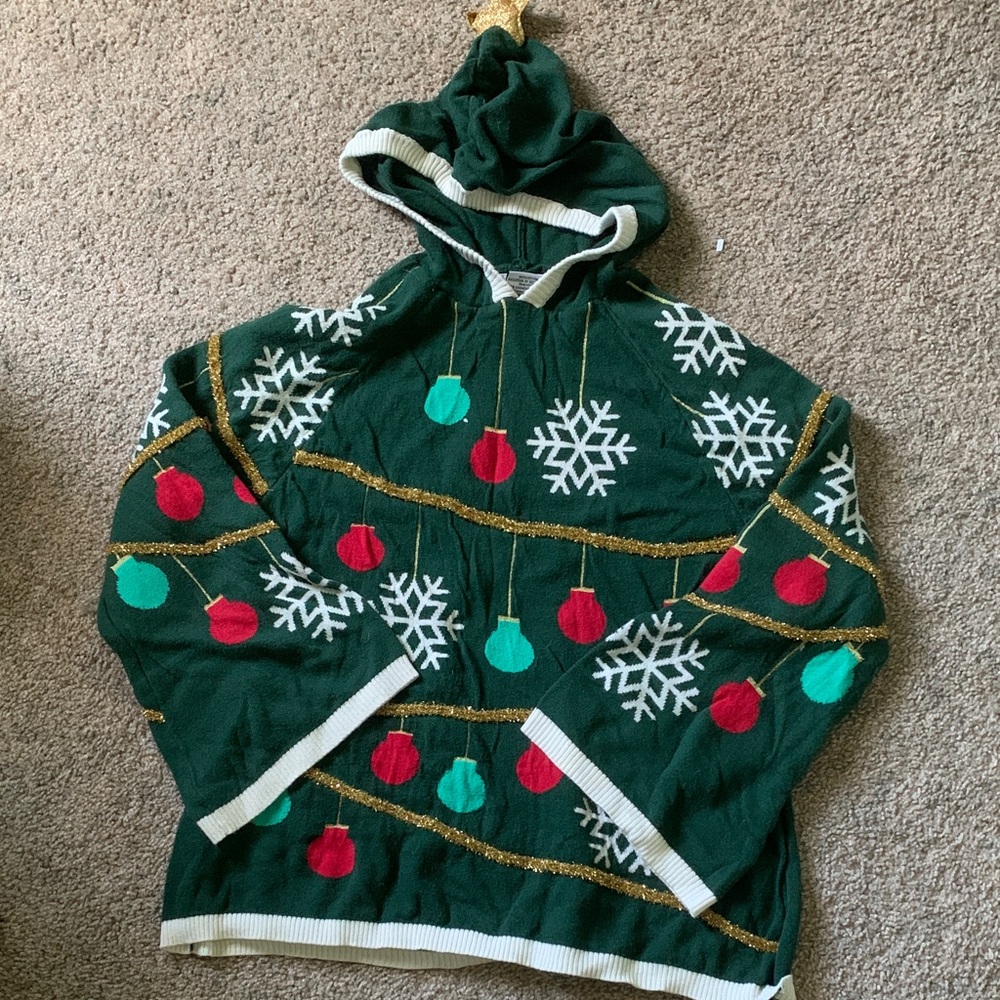 Holiday Christmas Sweater with Hood